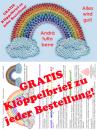 GRATIS 465 Klöppelbrief Regenbogen-Wölkchen "Andrà tutto bene" - "Alles wird gut"